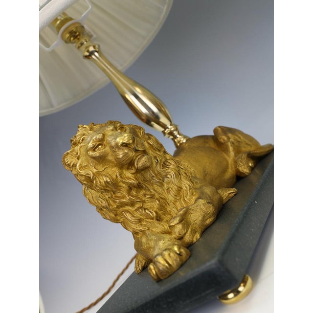 Gilt Bronze Lion Table Lamps attributed to Henri Picard, Paris, 1860s, Set of 2 For Sale - Image 15 of 18