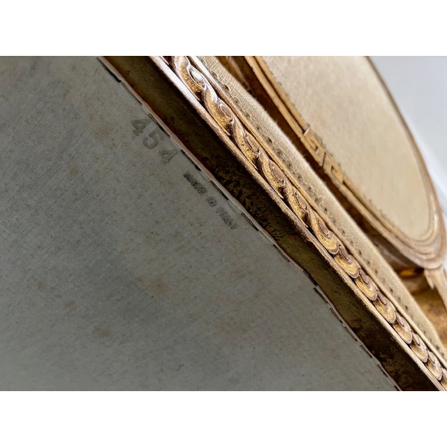 20th Century Italian Wood Carved Gold Gilt Oval Armchairs, a Pair For Sale - Image 12 of 12