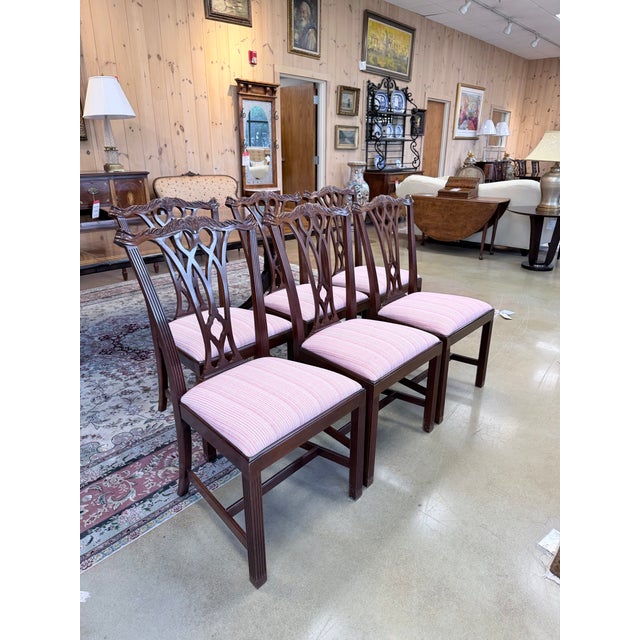 Late 20th Century Late 20th Century Council Mahogany Chippendale Dining Chairs Set of Eight For Sale - Image 5 of 12