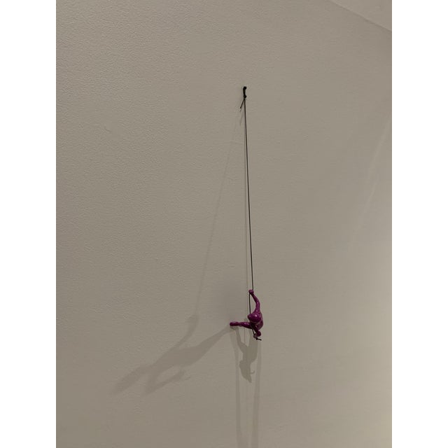 2020s Purple Position 1 Climbing Man 3d Hanging Wall Art Sculpture For Sale - Image 5 of 6