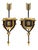 Fabulous pair of candle sconces with Neoclassical elements, handcrafted with a gilt and patinated bronze finish. The...