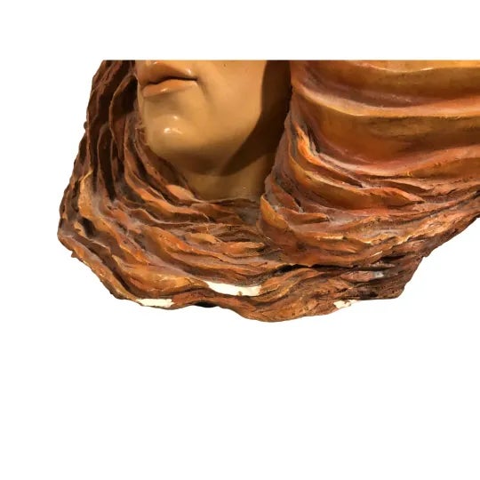 Vintage 1989 Stephen Herrero Rare Faux Wood Folk Figurines Statue Willow For Sale - Image 4 of 7