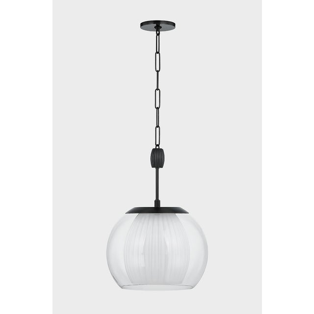Hudson Valley Lighting Hudson Valley Lighting Clementon 17 in. 1 Light Pendant in Distressed Bronze Finish For Sale - Image 4 of 6
