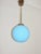 Pendant Lamp with Blue Glass Shade, 1940s. For Sale - Image 4 of 8