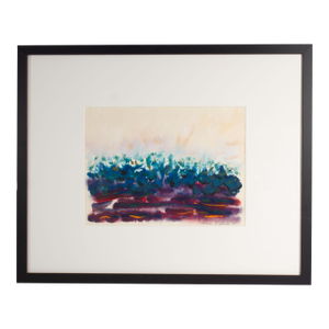 1977 Abstract Gouache Landscape Painting by Thomas Salmoman