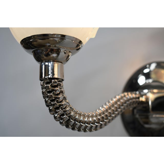 Pair of French Opalescent Art Deco Wall Sconces by Boris Lacroix 1930s France - 2 Pairs Available For Sale - Image 10 of 16