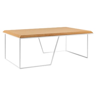 Grão #1 Center Table in Light Cork with White Legs by Mendes Macedo for Galula For Sale