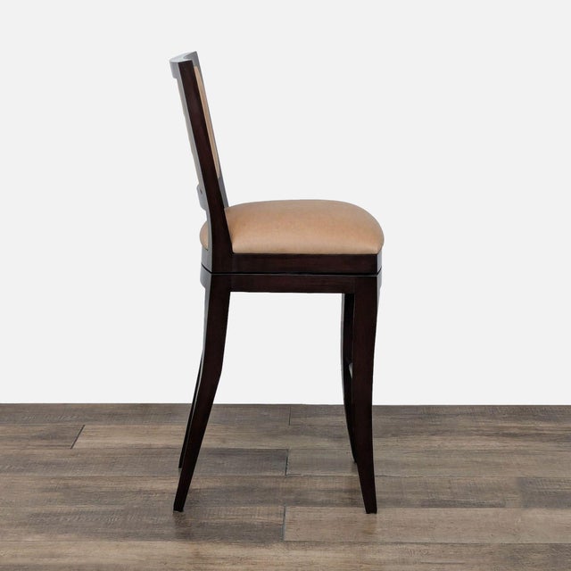 Berman Rosetti Berman Rosetti Grid Swivel Leather Bar Stool For Sale - Image 4 of 11