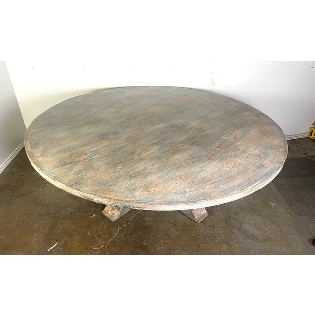 Gray Monumental Neoclassical Style Painted Dining Table For Sale - Image 8 of 14