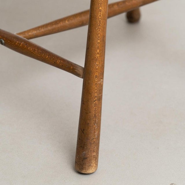 Vintage English Wood Armchair, 1950s For Sale - Image 12 of 16