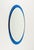 Mid-Century Modern Mid-Century Modern Oval Blue Wall Mirror by Metalvetro Galvorame, Italy, 1970s For Sale - Image 3 of 14