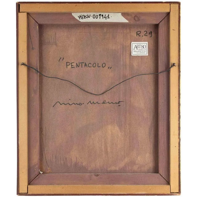 Mino Meno, Pentacle, Oil Painting, 1970s For Sale - Image 4 of 5