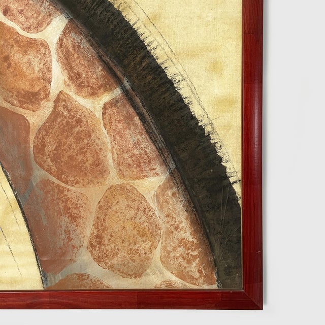 Etiennette Johan, Giraffe, 1930s, Mixed-Media Painting on Canvas, Framed For Sale - Image 6 of 7