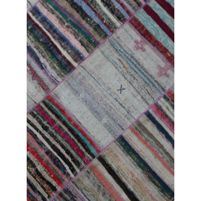 1960s Handmade Vintage Patchwork Rug.6'7" X 9'6" For Sale - Image 5 of 6