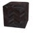 Black Handmade Black Cowhide Leather Ottoman Pouf 18x18x18 in Chevron Patchwork For Sale - Image 8 of 11