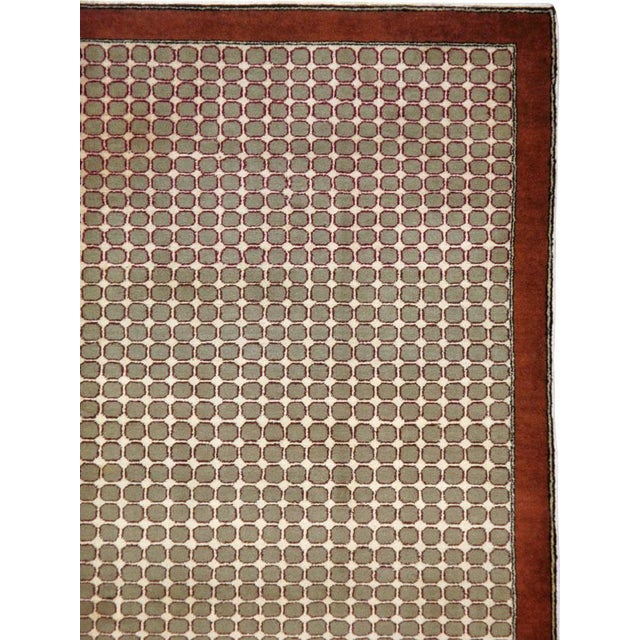 A vintage Turkish Sivas deco carpet from the mid-20th century. Measures: 6' 5" x 9' 7".