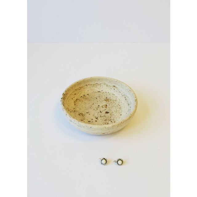 Italian Travertine Marble Bowl Catchall For Sale - Image 9 of 13