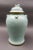 Mid 20th Century Maitland Smith Celadon Crackle Glazed Porcelain Foo Dogs Large Lidded Ginger Jar For Sale - Image 10 of 10