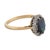1910s Edwardian 1.60 Carat Sapphire Diamond 18k Yellow Gold Platinum Cluster Ring, Size 6 For Sale - Image 4 of 6