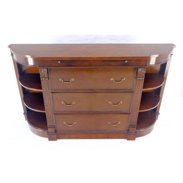 Mahogany c1940s 3 Drawer Shelves Sideboard Credenza Console MINT For Sale - Image 13 of 18