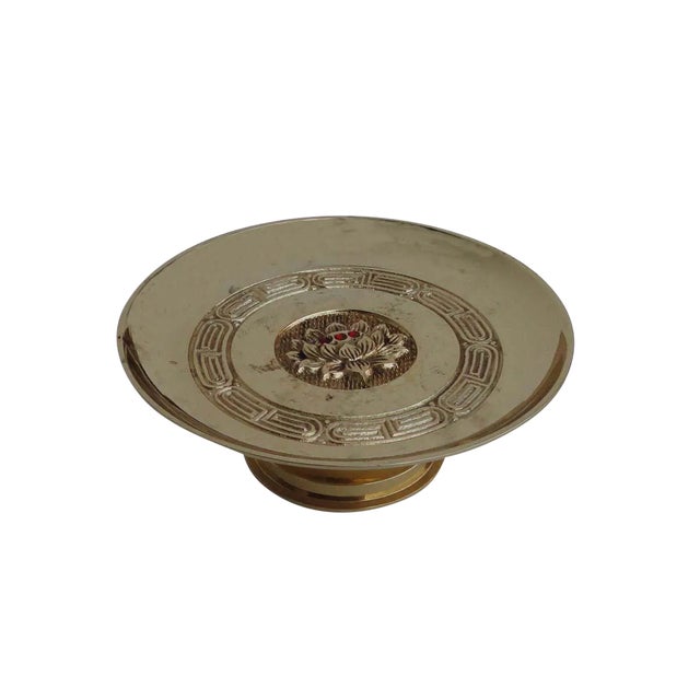 Chinese Copper Offering Plate / Candle Holder For Sale