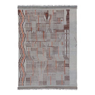 Modern Hand-Knotted Rug in Wool With Sub-Geometric Modern Design in Multicolor 11'7 X 16'0 For Sale