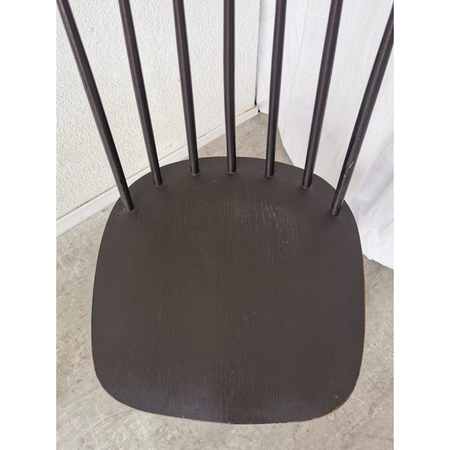 Vintage Scandinavian Black Beech Dining Chair in the style of Ilmari Tapiovaara, 1970s For Sale - Image 14 of 17