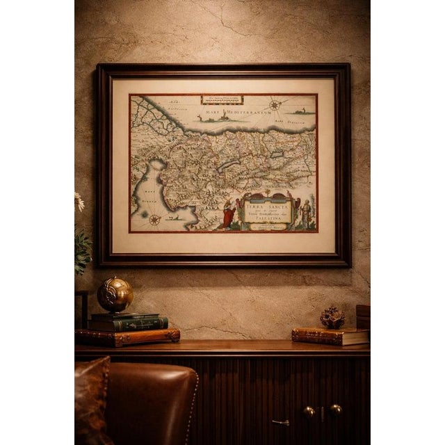 Holy Land Map with Terra Sancta Palestina from Blaeu, 1642 For Sale - Image 6 of 12