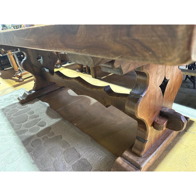 Brown French Monastery Style Wood Dining Table, 1900s For Sale - Image 8 of 11