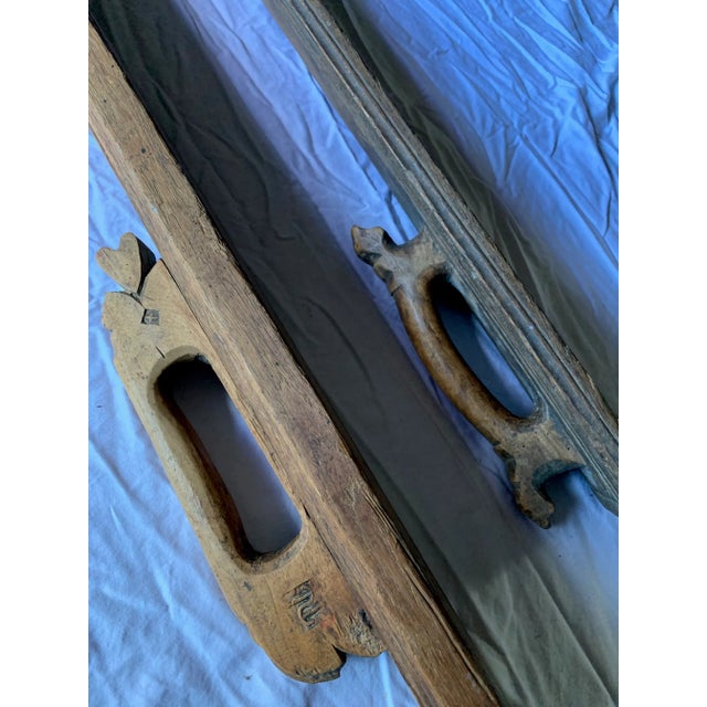 Antique Mediterranean Spanish Teakwood Concrete Floats Can Be Fun Door Pulls - Set of 2 For Sale - Image 9 of 11