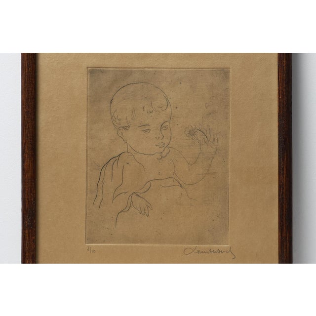 AChild Holding a Flower 3/10, 1900, Drypoint Etching For Sale - Image 3 of 10