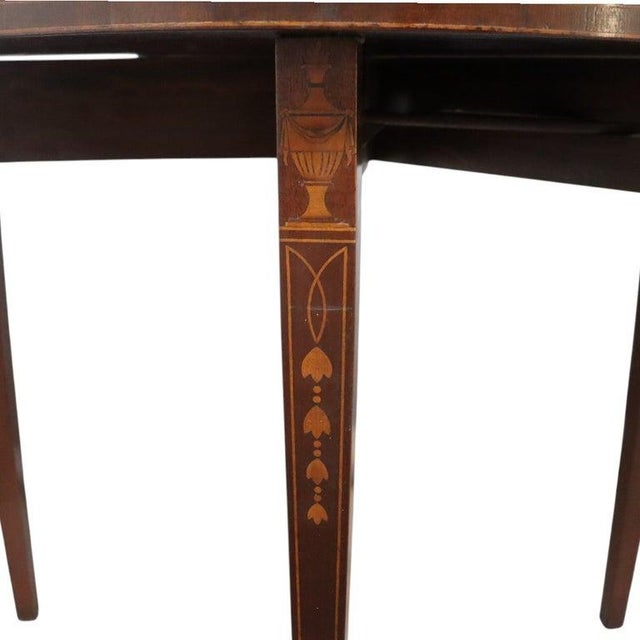 Classical Hepplewhite Mahogany Inlaid Card Table C1900 For Sale - Image 14 of 15