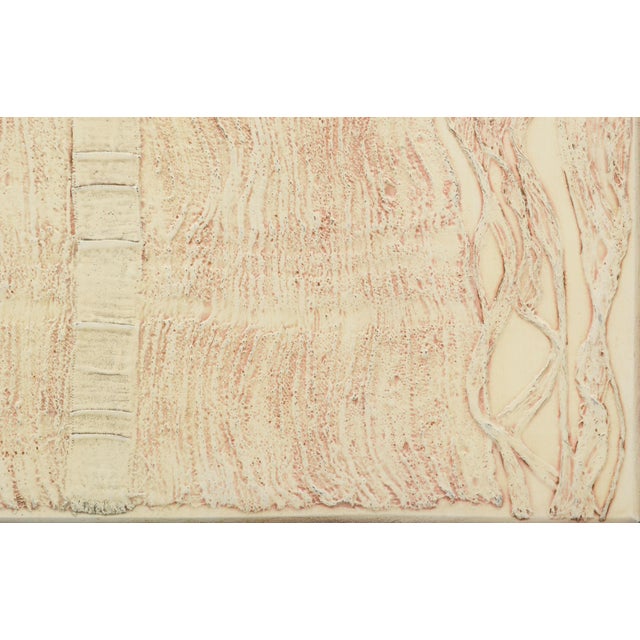 Modern Mixed Media Textured Kimono in Neutral Blush, Collagraph Master Plate #2 by Patricia A. Pearce For Sale - Image 4 of 6