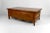 Large coffee table composed of a sliding top and a large drawer. Brass handles. Varnished cherry structure. Oak drawer....