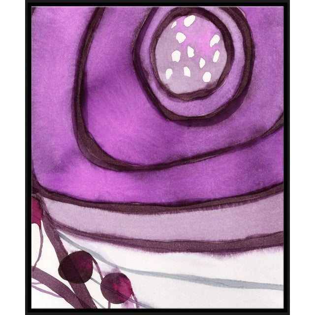 Abstract Parasol Canvas - Hand Embellished Framed Art by Susan Hable For Sale - Image 3 of 3