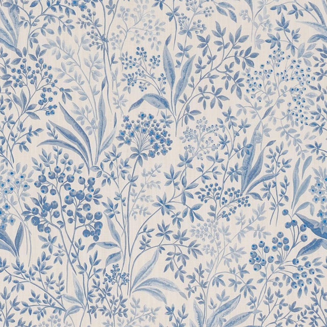 Boråstapeter Nocturne Fabric In Blue And White For Sale