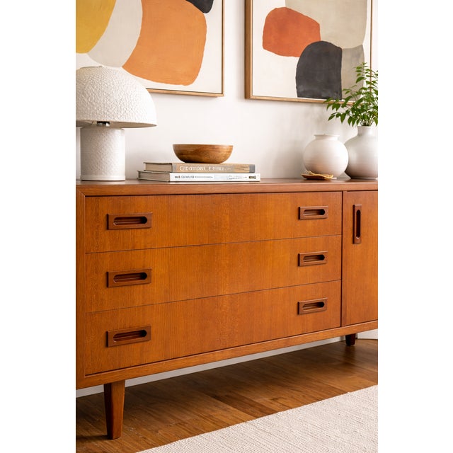 Mid-Century Modern Danish Mid Century Modern Teak Credenza | Low Sideboard, Compact Apartment Size, Denmark, C. 1960’s For Sale - Image 3 of 12