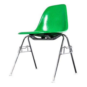 DSS Vivid Green Fibreglass Dining Chair by Eames, 1960s For Sale