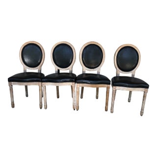 1990's French Dining Chairs in the Style of Louis Xvi, Set of 4 For Sale