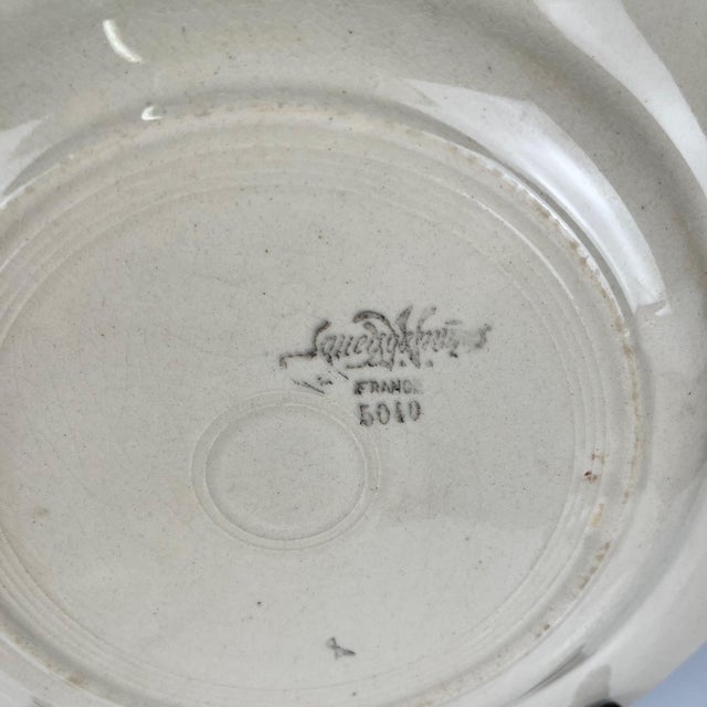 Vintage Dinner Plates with Floral Motif from Sarreguemines, 1920s, Set of 6 For Sale - Image 4 of 11
