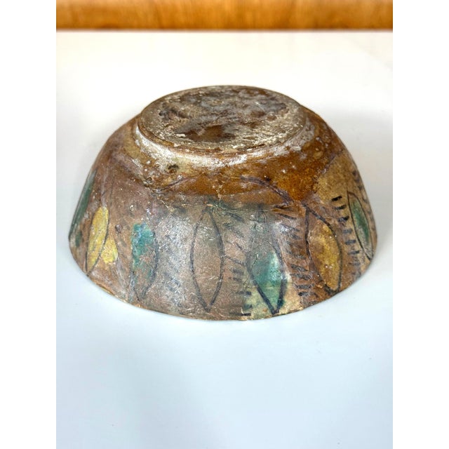 Islamic Buff Ware Slip Paint Ceramic Bowl with Animate Design Nishapur For Sale In Atlanta - Image 6 of 16