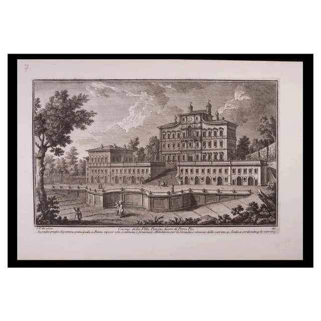Giuseppe Vasi, Casino della Villa Patrizi Fuori, Etching, Late 18th Century For Sale