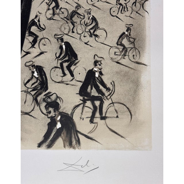 Surrealism 1970s Dali Symphony Bicyclette Hand Signed Numbered Lithograph Surreal Rare Art For Sale - Image 3 of 4