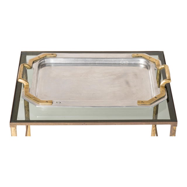 Silver and Bronze Mixed Metals Signed Tray by David Marshall, Spain 1970s For Sale