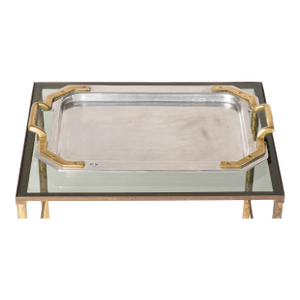 Silver and Bronze Mixed Metals Signed Tray by David Marshall, Spain 1970s