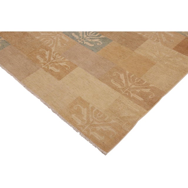 Modern Gabbeh Tan/Blue Wool Rug - 9'11'' X 13'7'' For Sale - Image 4 of 10