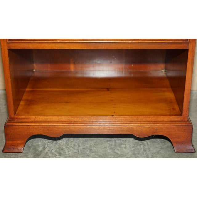 Vintage Burr Yew Wood Bedside Table with Drawers with Butlers Serving Tray For Sale - Image 5 of 18