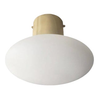 21st Century Polished Brass and Matte White Uno Flush Mount by Fabio Ltd For Sale