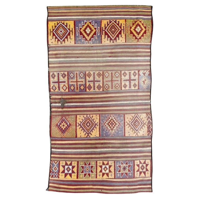 Vintage Tribal Moroccan Rug, 1950s For Sale