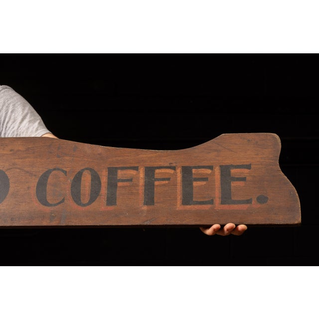 Industrial Early 20th Century Bours Celebrated Coffee Painted Wood Advertising Sign For Sale - Image 3 of 7